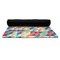 Retro Triangles Yoga Mat Rolled up Black Rubber Backing