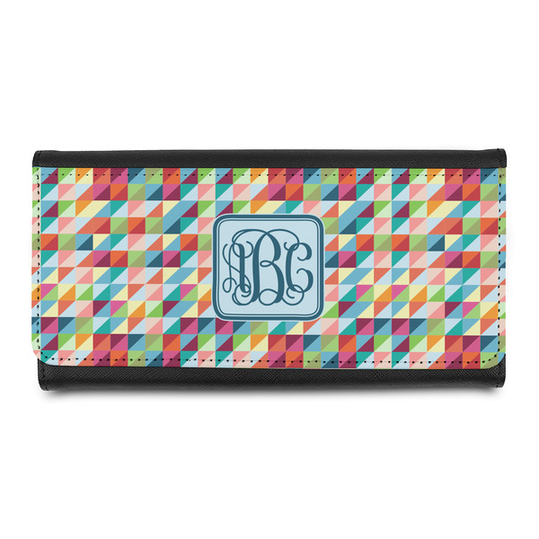 Custom Retro Triangles Leatherette Ladies Wallet (Personalized)