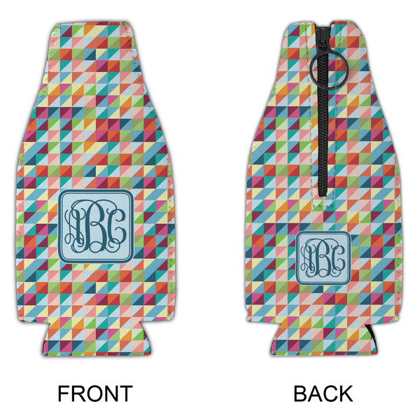 Retro Triangles Zipper Bottle Cooler - APPROVAL