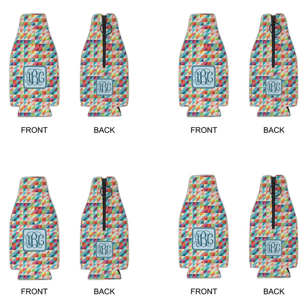 Retro Triangles Zipper Bottle Cooler - Set of 4 - APPROVAL
