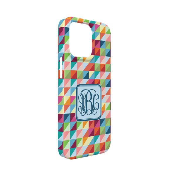Custom Retro Triangles iPhone Case - Plastic - iPhone 13 Mini (Personalized)