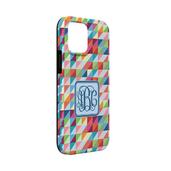 Retro Triangles iPhone Case - Rubber Lined - iPhone 13 Mini (Personalized)