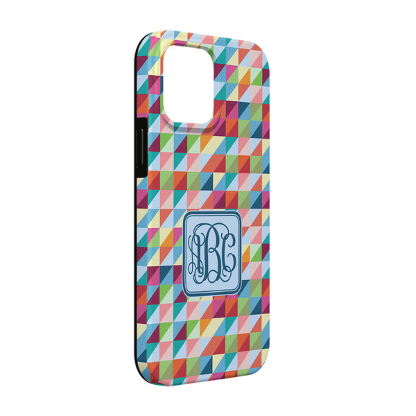 Custom Retro Triangles iPhone Case - Rubber Lined - iPhone 13 Pro (Personalized)