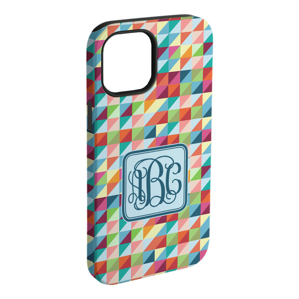 Custom Retro Triangles iPhone Case - Rubber Lined (Personalized)