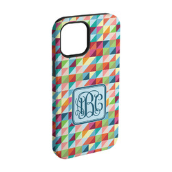 Retro Triangles iPhone Case - Rubber Lined - iPhone 15 Pro (Personalized)