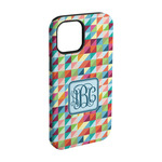 Retro Triangles iPhone Case - Rubber Lined - iPhone 15 (Personalized)