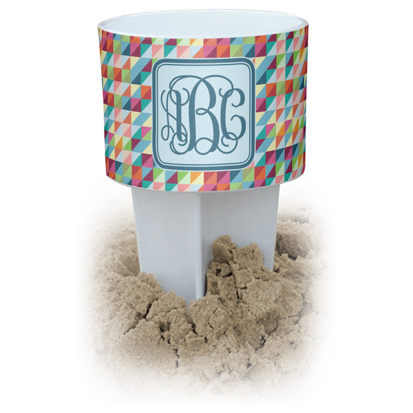 Custom Retro Triangles Beach Spiker Drink Holder (Personalized)