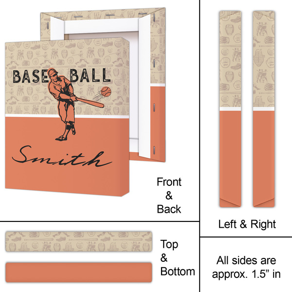 Retro Baseball 11x14 - Canvas Print - Approval