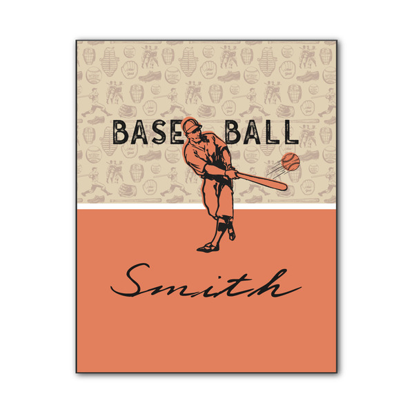 Custom Retro Baseball Wood Print - 11x14 (Personalized)