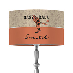 Retro Baseball 12" Drum Lamp Shade - Fabric (Personalized)