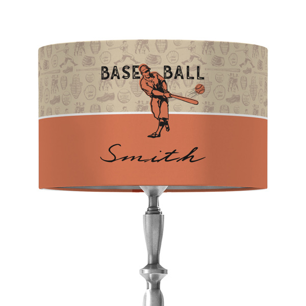 Custom Retro Baseball 12" Drum Lamp Shade - Fabric (Personalized)