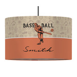 Retro Baseball 12" Drum Pendant Lamp - Fabric (Personalized)