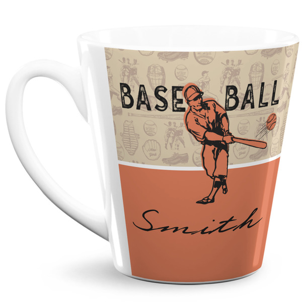 Custom Retro Baseball 12 Oz Latte Mug (Personalized)