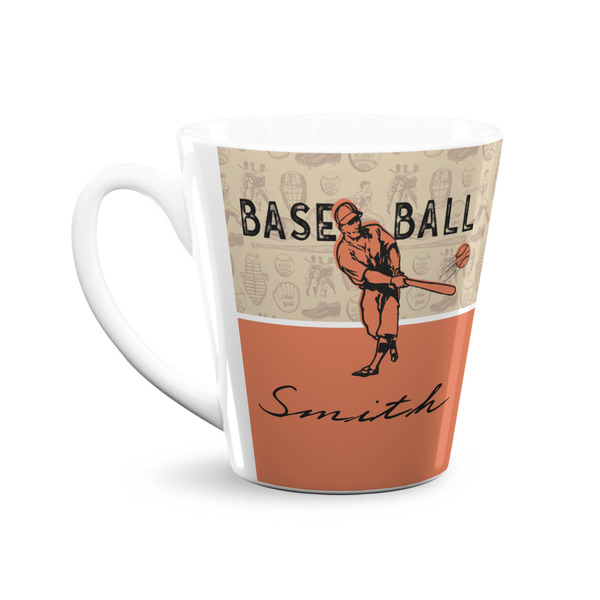 Retro Baseball 12 Oz Latte Mug - Front