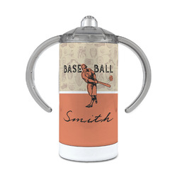 Retro Baseball 12 oz Stainless Steel Sippy Cup (Personalized)
