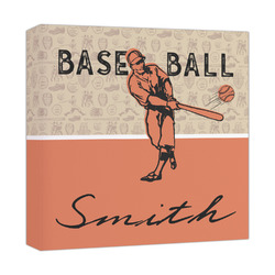 Retro Baseball Canvas Print - 12x12 (Personalized)