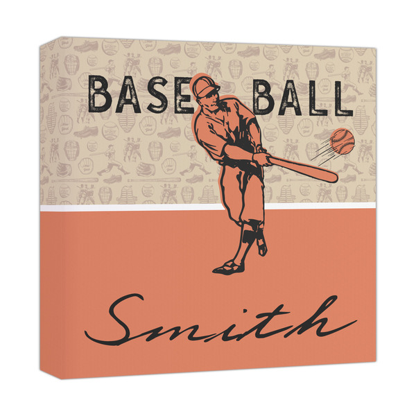 Custom Retro Baseball Canvas Print - 12x12 (Personalized)