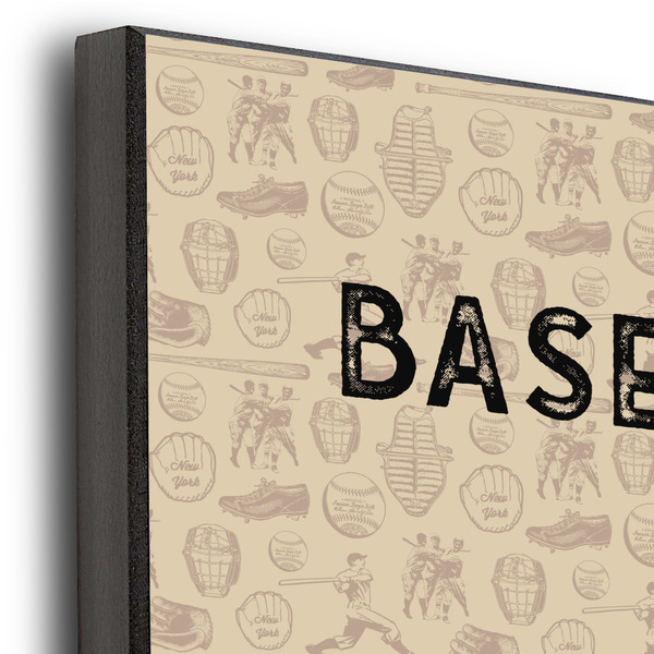 Retro Baseball 12x12 Wood Print - Closeup