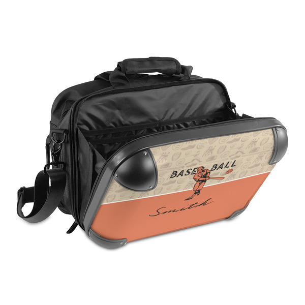 Retro Baseball 15" Hard Shell Briefcase - Open
