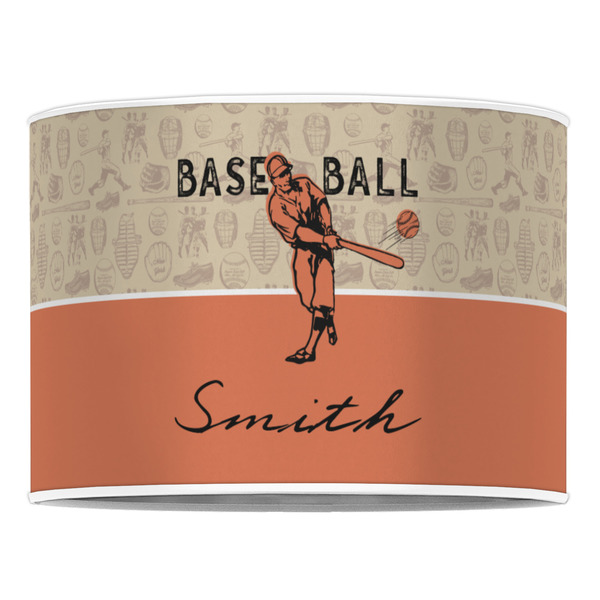 Retro Baseball 16" Drum Lampshade - FRONT (Poly Film)