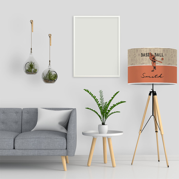 Retro Baseball 16" Drum Lampshade - LIFESTYLE