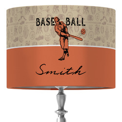 Retro Baseball 16" Drum Lamp Shade - Fabric (Personalized)