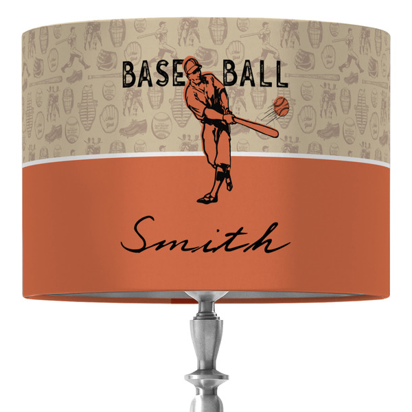 Custom Retro Baseball 16" Drum Lamp Shade - Fabric (Personalized)
