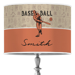 Retro Baseball 16" Drum Lamp Shade - Poly-film (Personalized)