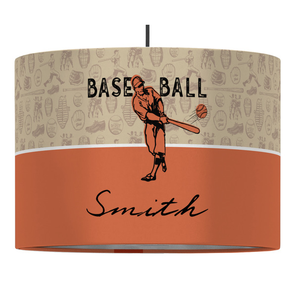 Retro Baseball 16" Drum Lampshade - PENDANT (Fabric)