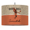 Retro Baseball 16" Drum Pendant Lamp - Fabric (Personalized)