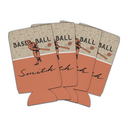 Retro Baseball Can Cooler (16 oz) - Set of 4 (Personalized)