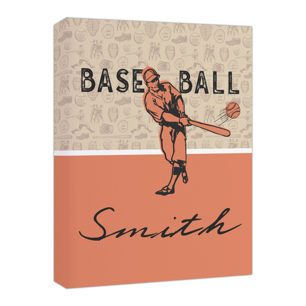 Custom Retro Baseball Canvas Print - 16x20 (Personalized)