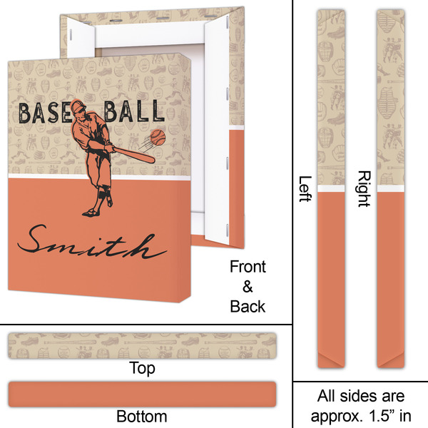 Retro Baseball 16x20 - Canvas Print - Approval