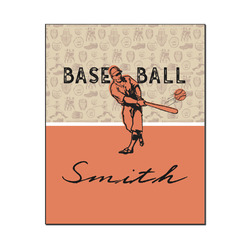 Retro Baseball Wood Print - 16x20 (Personalized)
