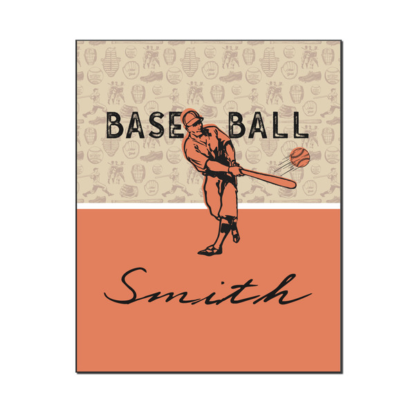 Custom Retro Baseball Wood Print - 16x20 (Personalized)