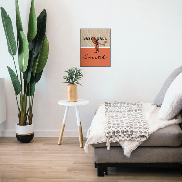 Retro Baseball 16x20 Wood Print - In Context