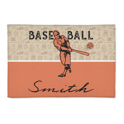 Retro Baseball 2' x 3' Indoor Area Rug (Personalized)