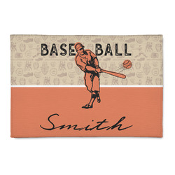 Retro Baseball Patio Rug (Personalized)
