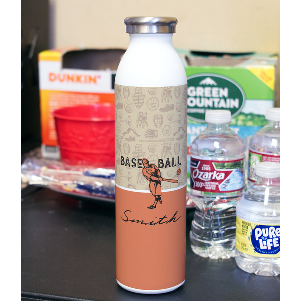 Retro Baseball 20oz Water Bottles - Full Print - In Context