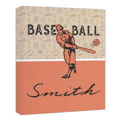 Retro Baseball Canvas Print - 20x24 (Personalized)