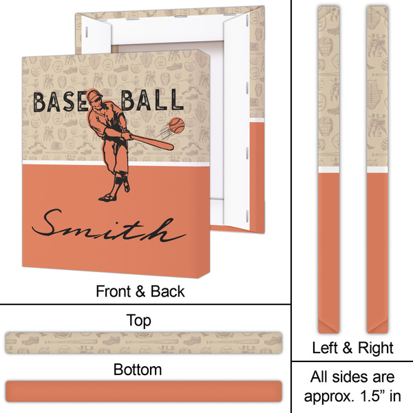 Retro Baseball 20x24 - Canvas Print - Approval