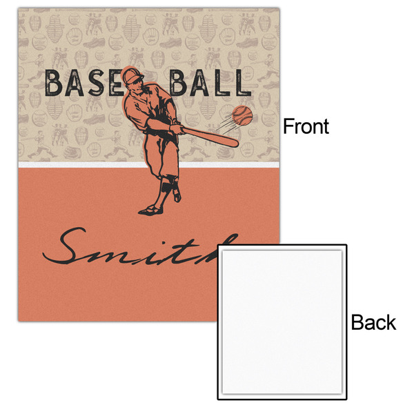 Retro Baseball 20x24 - Matte Poster - Front & Back