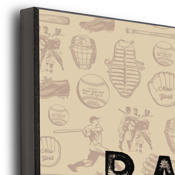 Retro Baseball 20x24 Wood Print - Closeup