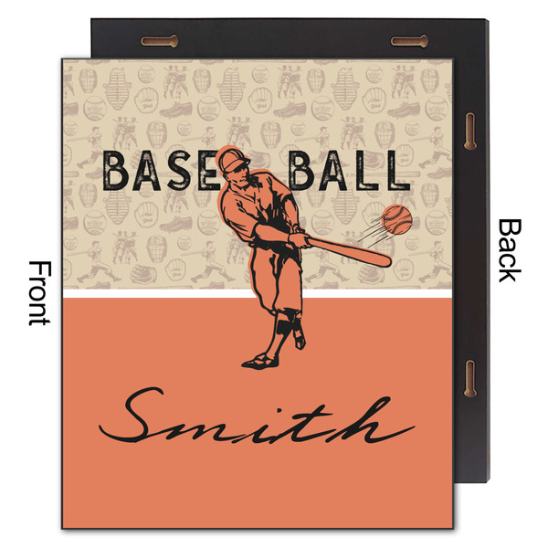 Retro Baseball 20x24 Wood Print - Front & Back View