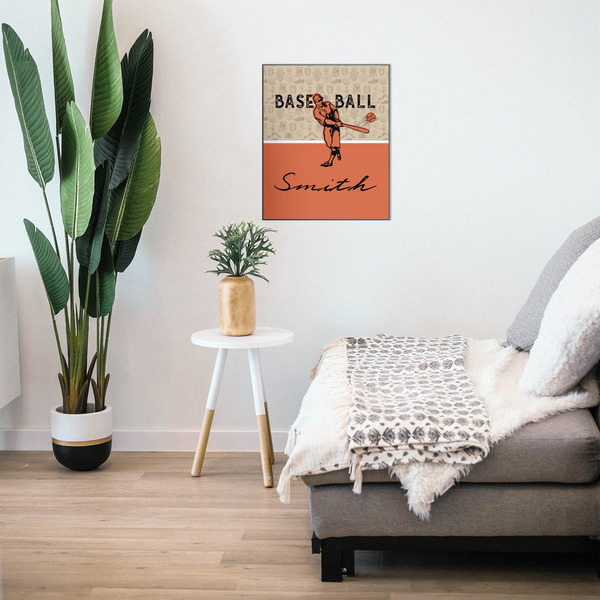 Retro Baseball 20x24 Wood Print - In Context