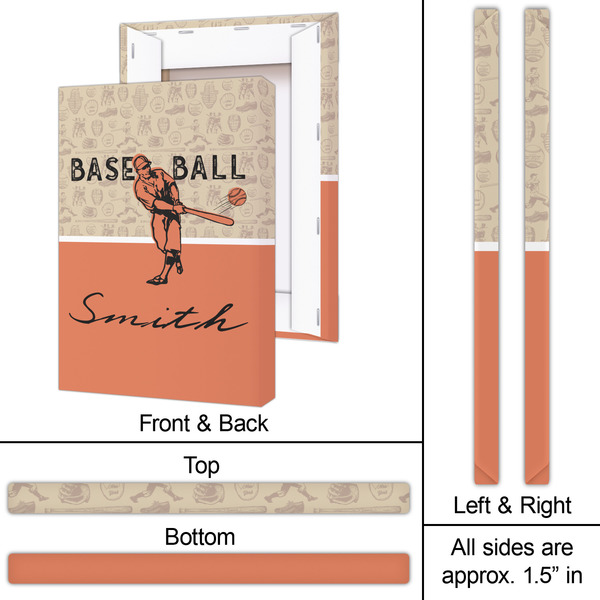 Retro Baseball 20x30 - Canvas Print - Approval