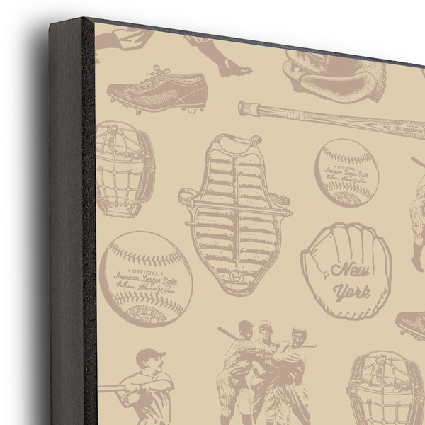 Retro Baseball 20x30 Wood Print - Closeup