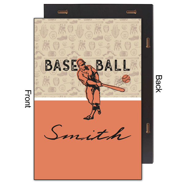 Retro Baseball 20x30 Wood Print - Front & Back View