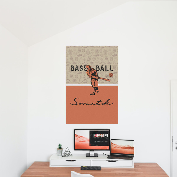 Retro Baseball 24x36 - Matte Poster - On the Wall