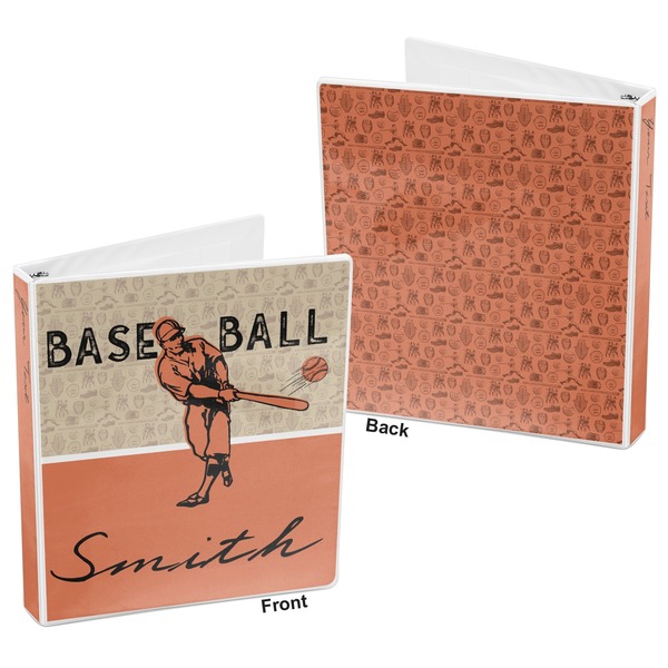 Retro Baseball 3-Ring Binder Front and Back